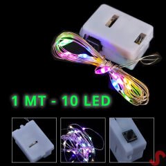 1 mt Multi Renk 10 Ledli Pilli Peri Led Işık