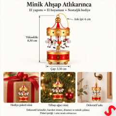 Altın Mini Atlıkarınca, 8,5 cm x 3,5 cm - 1 Adet