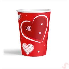 Seni Seviyorum Karton Bardak - 8 Adet