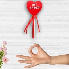 Seni Seviyorum Kalp Çubuk, 27 cm x 7 cm - 1 Adet