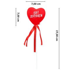 Seni Seviyorum Kalp Çubuk, 27 cm x 7 cm - 1 Adet