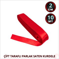 Saten Kurdele, 2cm x 10mt - Kırmızı