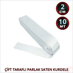 Saten Kurdele, 2cm x 10mt - Beyaz