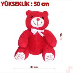 Peluş Ayıcık, 50 cm x 33 cm - Kırmızı