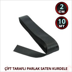 Saten Kurdele, 2cm x 10mt - Siyah