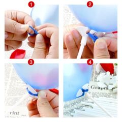 Balon Çubuğu ve Takma Aparatı, Balon Hariç - 10 Set