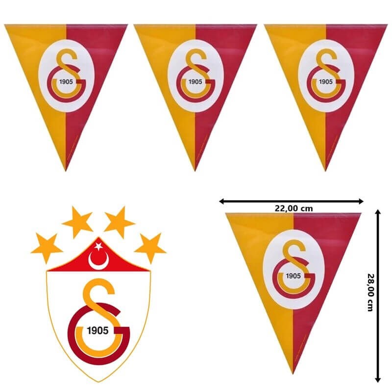 Galatasaray Üçgen Bayrak Flama - 3,60 mt