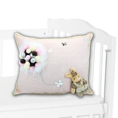 Takı Yastığı, Bubble ve Tavşan Süslemeli - Pembe