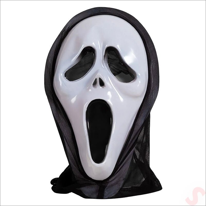 Cadılar Bayramı Hayalet Çığlık Yüz Maskesi - 32cm x 20cm