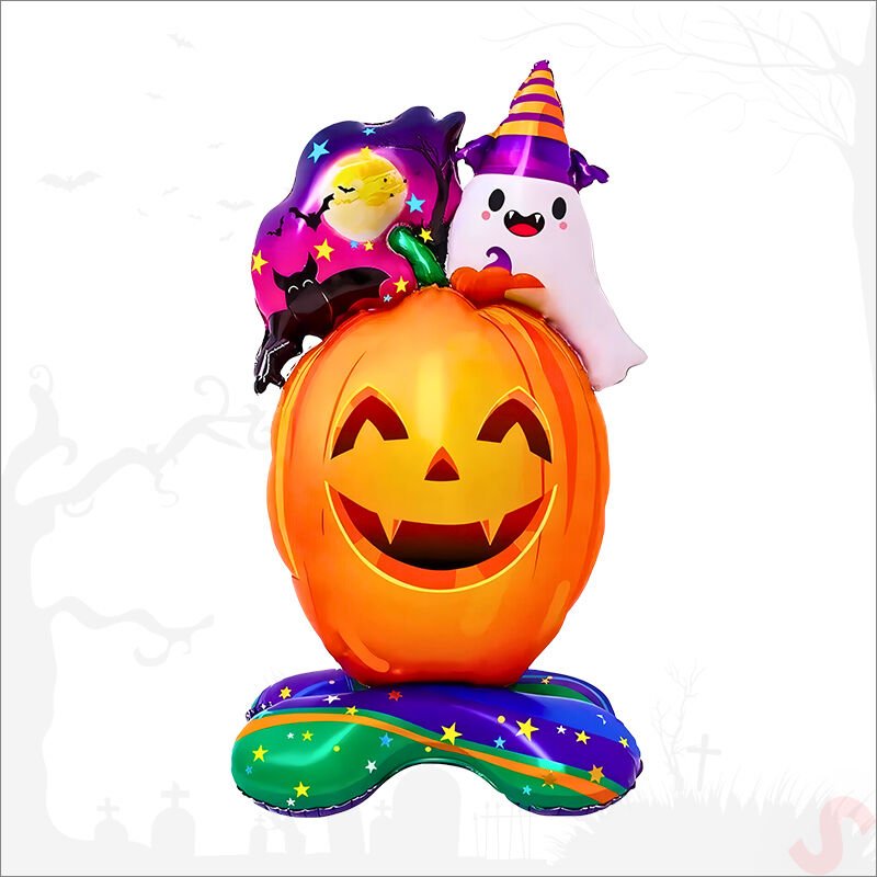 Halloween Gülenyüz Balkabağı Folyo Balon, 115 cm x 58 cm