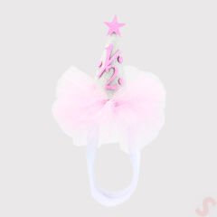 1/2 Yarım Yaş, Tüllü Bebek Bandana - Pembe