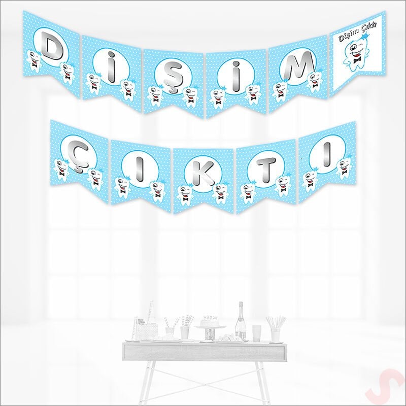 Dişim Çıktı Banner, 175 cm x 17 cm - Mavi