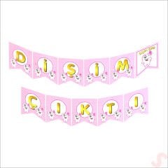 Dişim Çıktı Banner, 175 cm x 17 cm - Pembe