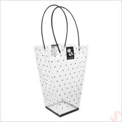 Siyah Saplı Şeffaf PVC Çanta, 35x26,5x13cm - 1 Adet