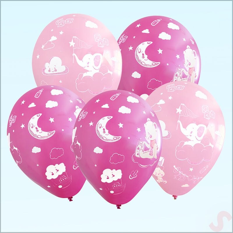 Bebek Temalı Balon, 30cm x 8 Adet - Pembe