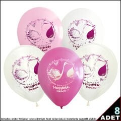 Hoşgeldin Bebek Balon, 30cm x 8 Adet - Pembe