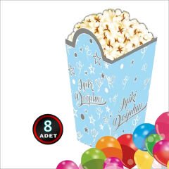 İyi Ki Doğdun Mavi Mısır Kutusu - 8 Adet