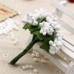 Yapay Çiçek, 12 Adetli Cipso, 9 cm, Beyaz - 12 Demet