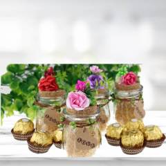 Yapay Çiçek, 12 Adetli Minik Kağıt Gül, 8 cm, Krem - 12 Demet