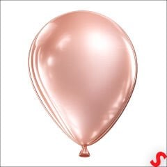 Metalik Parlak Balon, 30 cm x 10 Adet - Rose Gold