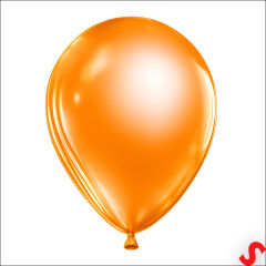 Metalik Parlak Balon, 30 cm x 10 Adet - Turuncu