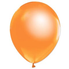Metalik Parlak Balon, 10 Adet - Turuncu