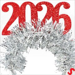 Yılbaşı 2026 Simli Taç - Kırmızı