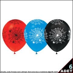 Spiderman Örümcek Balon, 30cm x 6 Adet