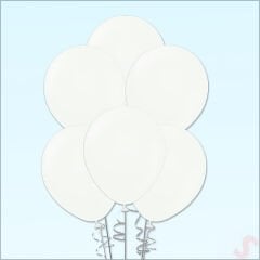 Beyaz Pastel Balon, 30cm x 10 Adet