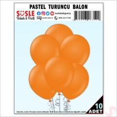 Turuncu Pastel Balon, 30cm x 10 Adet