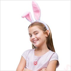 Tavşan Kulağı Pelüş Taç - Pembe