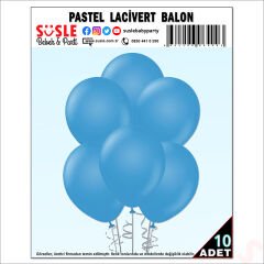 Lacivert Pastel Balon, 30cm x 10 Adet