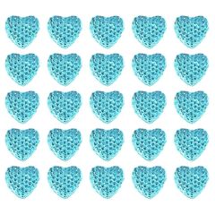 Polyester Kalp Fiyonk, 1,3 cm - 25 Adet - MAVİ