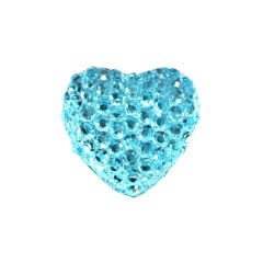 Polyester Kalp Fiyonk, 1,3 cm - 25 Adet - MAVİ