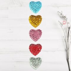 Polyester Kalp Fiyonk, 1,3 cm - 25 Adet - MAVİ
