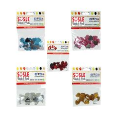Polyester Kalp Fiyonk, 1,3 cm - 25 Adet - MAVİ