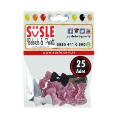 Polyester Papyon Fiyonk, 2,0 x 1,0 cm - 25 Adet - PEMBE