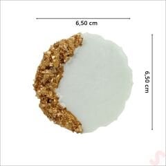 Epoksi Taşlı 6,50 cm Magnet, Altın - 10 Adet