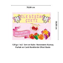 Dişim Çıktı Afiş, 70cm x 50cm - Pembe