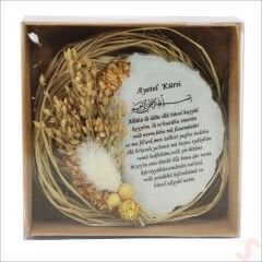 Kutulu ve SüSLü 6,50 cm Epoksi Taşlı Magnet, Altın - 1 Adet