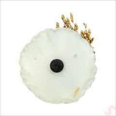 Kutulu ve SüSLü 6,50 cm Epoksi Taşlı Magnet, Gümüş - 1 Adet