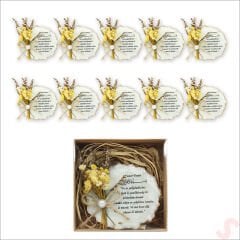 Kutulu ve SüSLü 6,50 cm Epoksi Magnet, Altın - 10 Adet