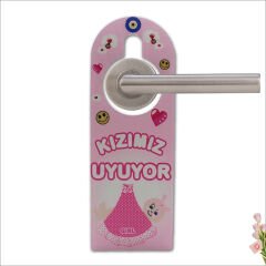 Kapı Kolu Süsü, Ahşap - Pembe