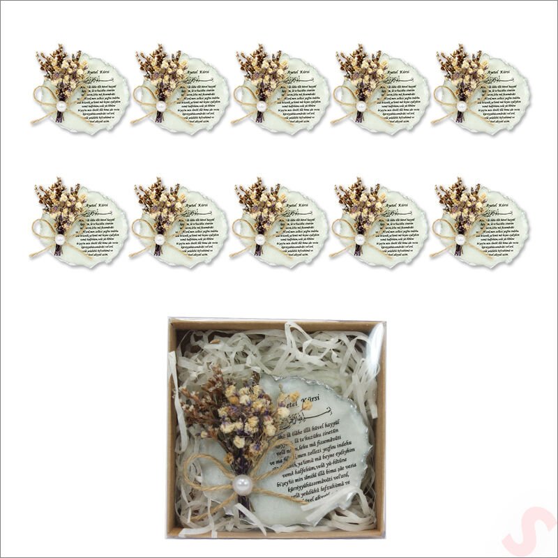 Kutulu ve SüSLü 6,50 cm Epoksi Magnet, Gümüş - 10 Adet