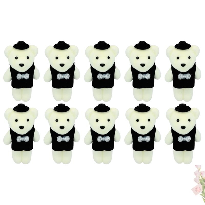 Minik Ayıcık SüS, 11cm x 6cm - Siyah - 10 Adet