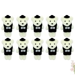 Minik Ayıcık SüS, 11cm x 6cm - Siyah - 10 Adet