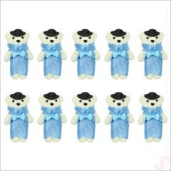 Minik Ayıcık SüS, 11cm x 6cm - Mavi - 10 Adet