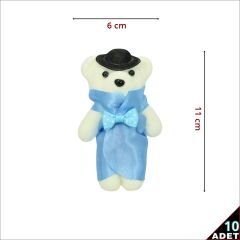 Minik Ayıcık SüS, 11cm x 6cm - Mavi - 10 Adet