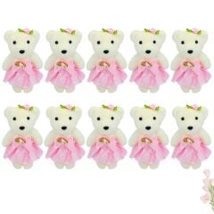 Minik Ayıcık Süs, 11cm x 6cm - Pembe - 10 Adet