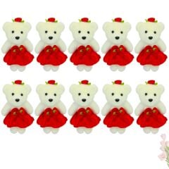 Minik Ayıcık SüS, 11cm x 6cm - Kırmızı - 10 Adet
